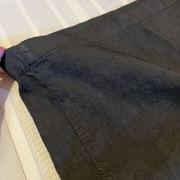 Eileen Fisher Dark Gray Linen Blend Wide Leg Pants Flat Slacks Trousers Size 14 - Picture 4 of 7